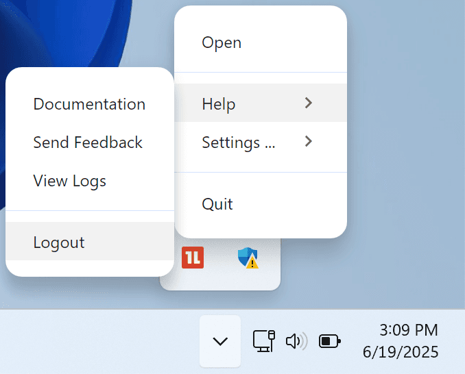 Windows logout