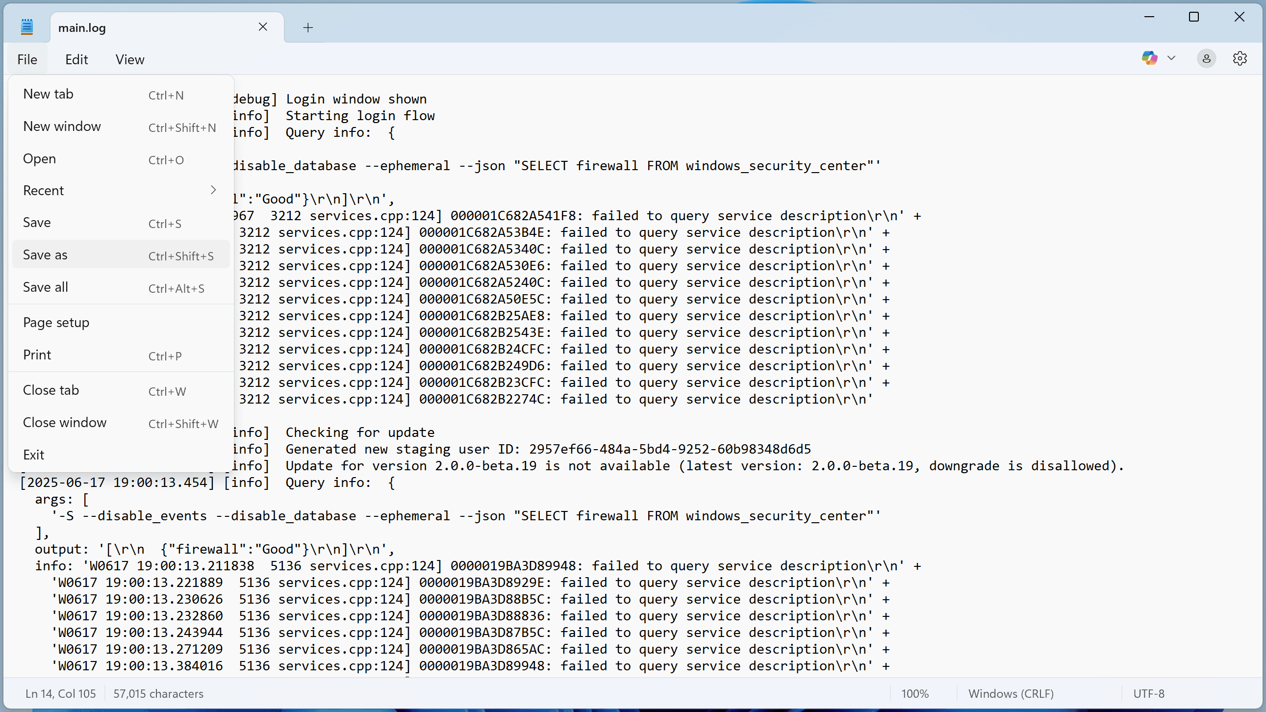 Windows logs