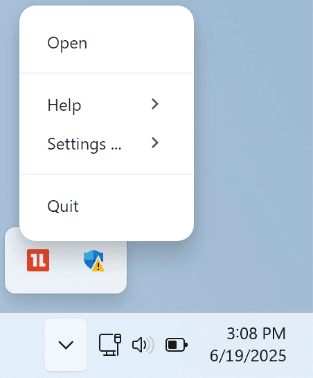 Windows system tray