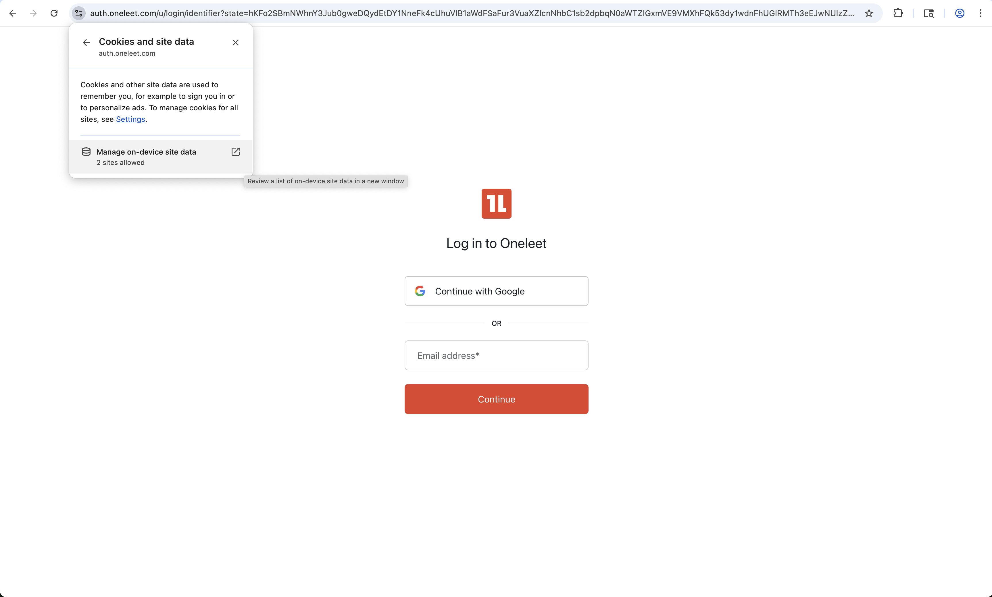 Screenshot showing Chrome cookie clearing interface 2