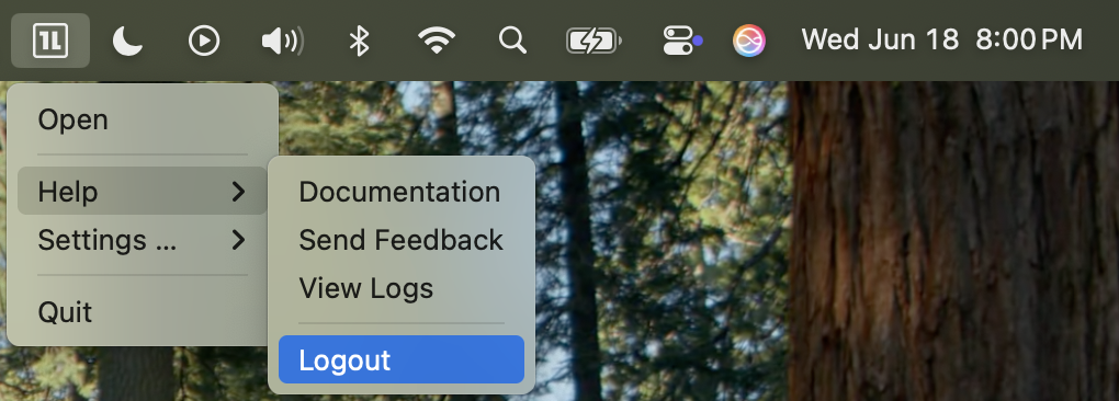 macOS logout